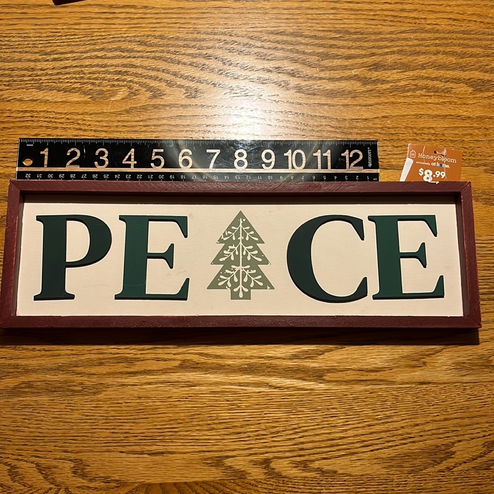 PEACE WOODEN SIGN